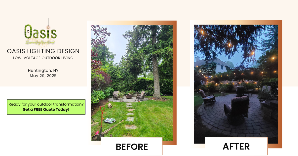 Cover Image for Before & After: Bistro Lighting Install in Huntington NY