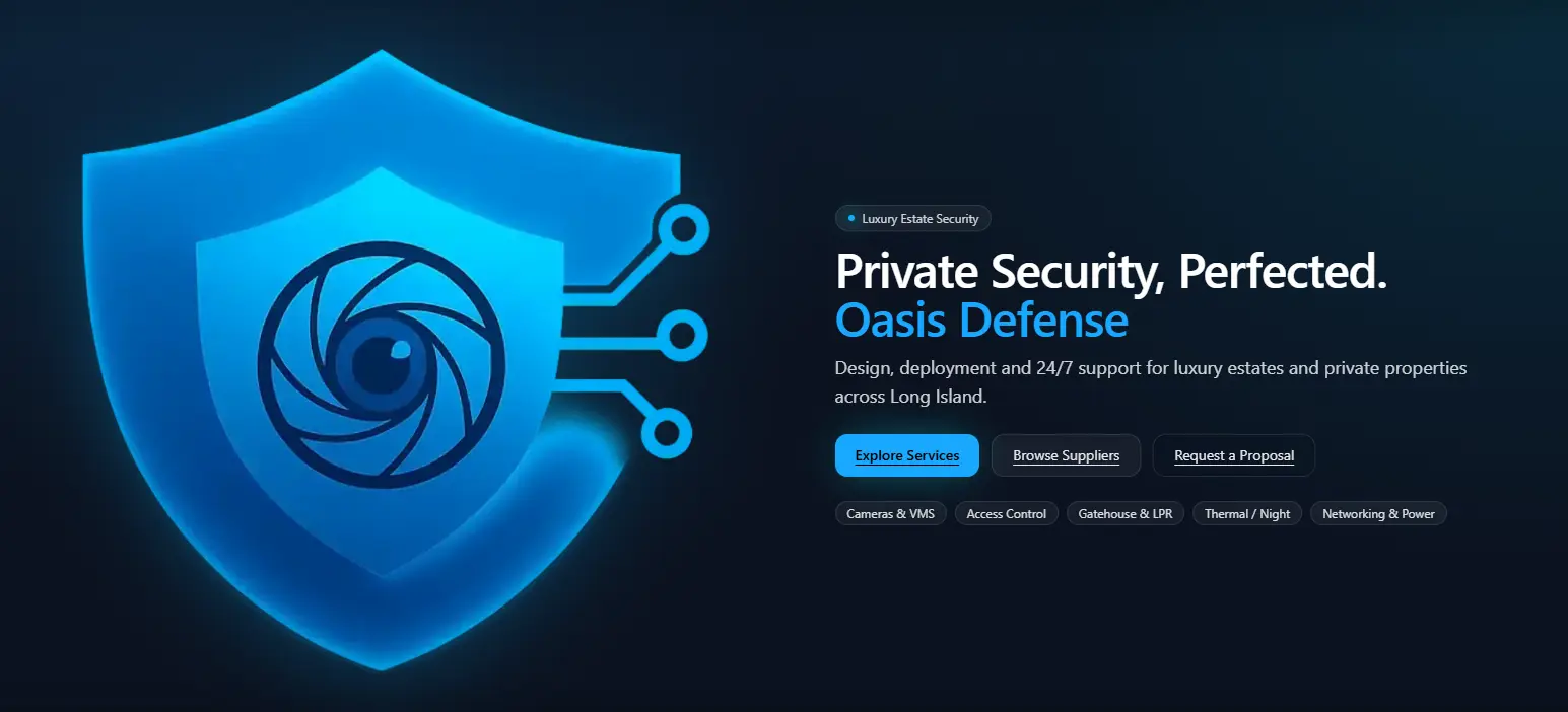 Cover Image for Introducing Oasis Defense — Professional Security Camera Installation for Long Island Homes & Businesses