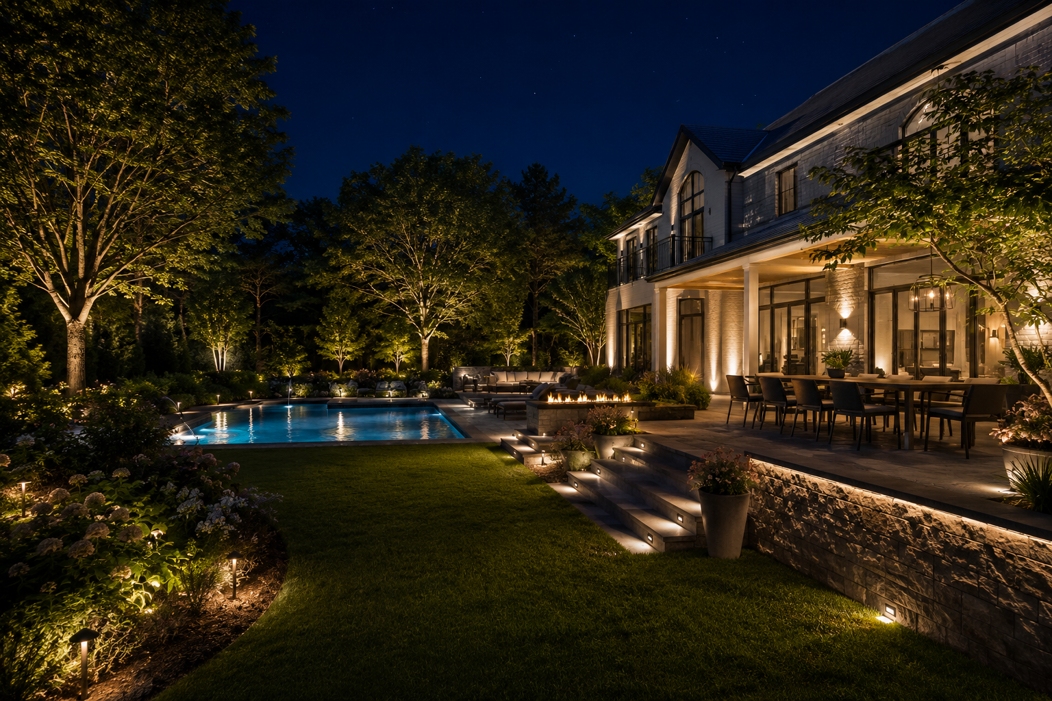 Cover Image for How Professional Designers Layer Landscape Lighting for Luxury Long Island Backyards