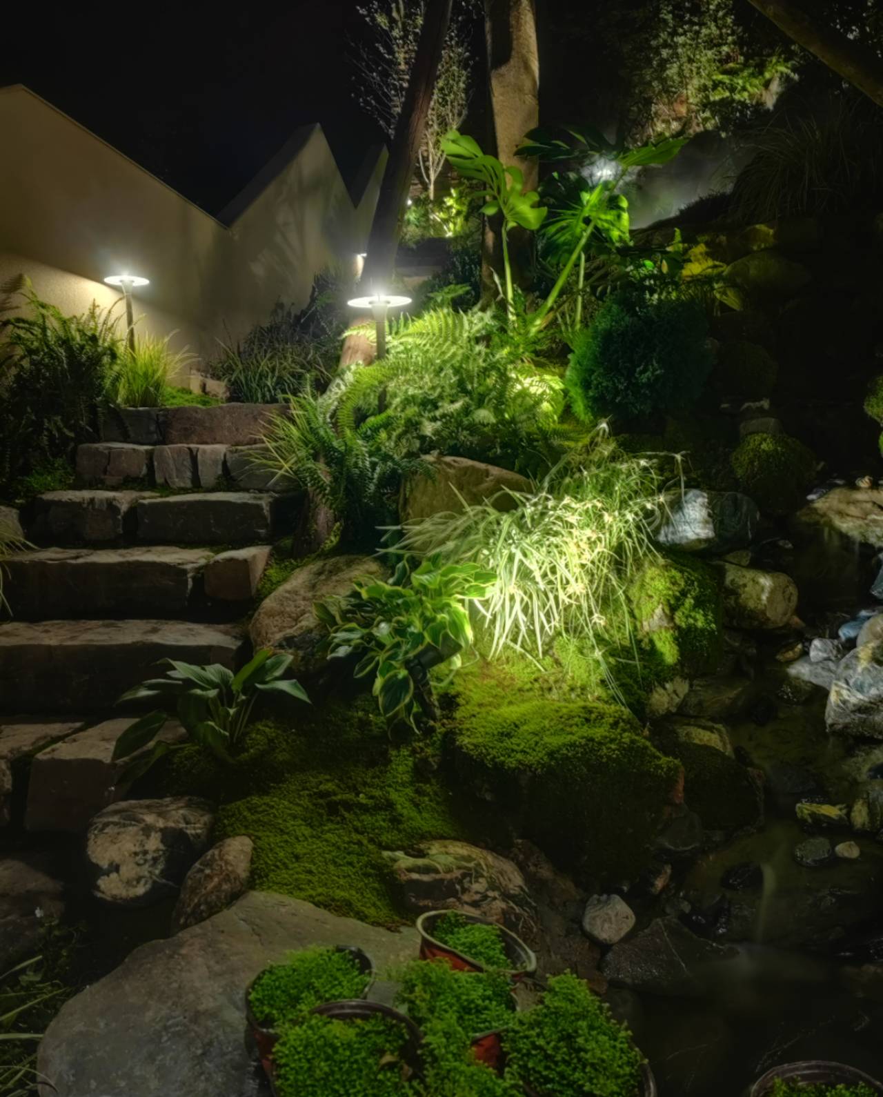 Walkway lighting installation on Long Island