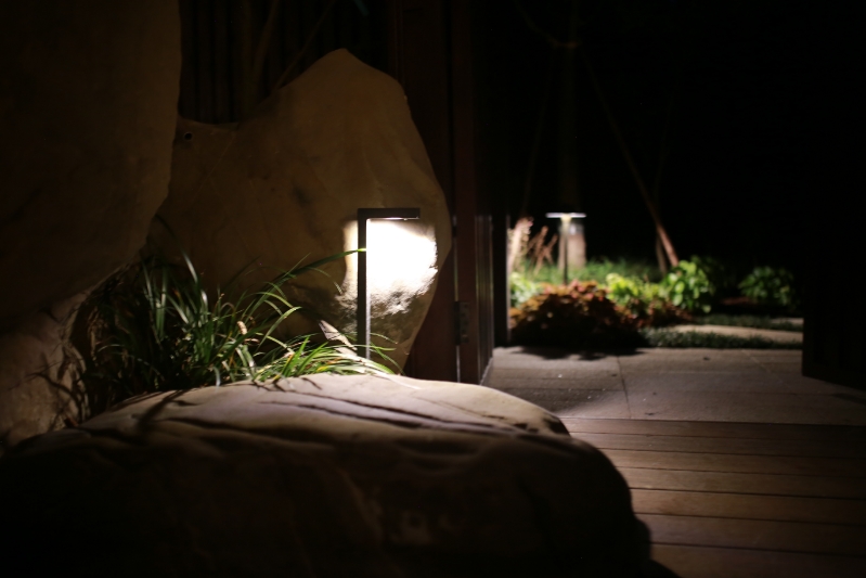 Walkway lighting along a path