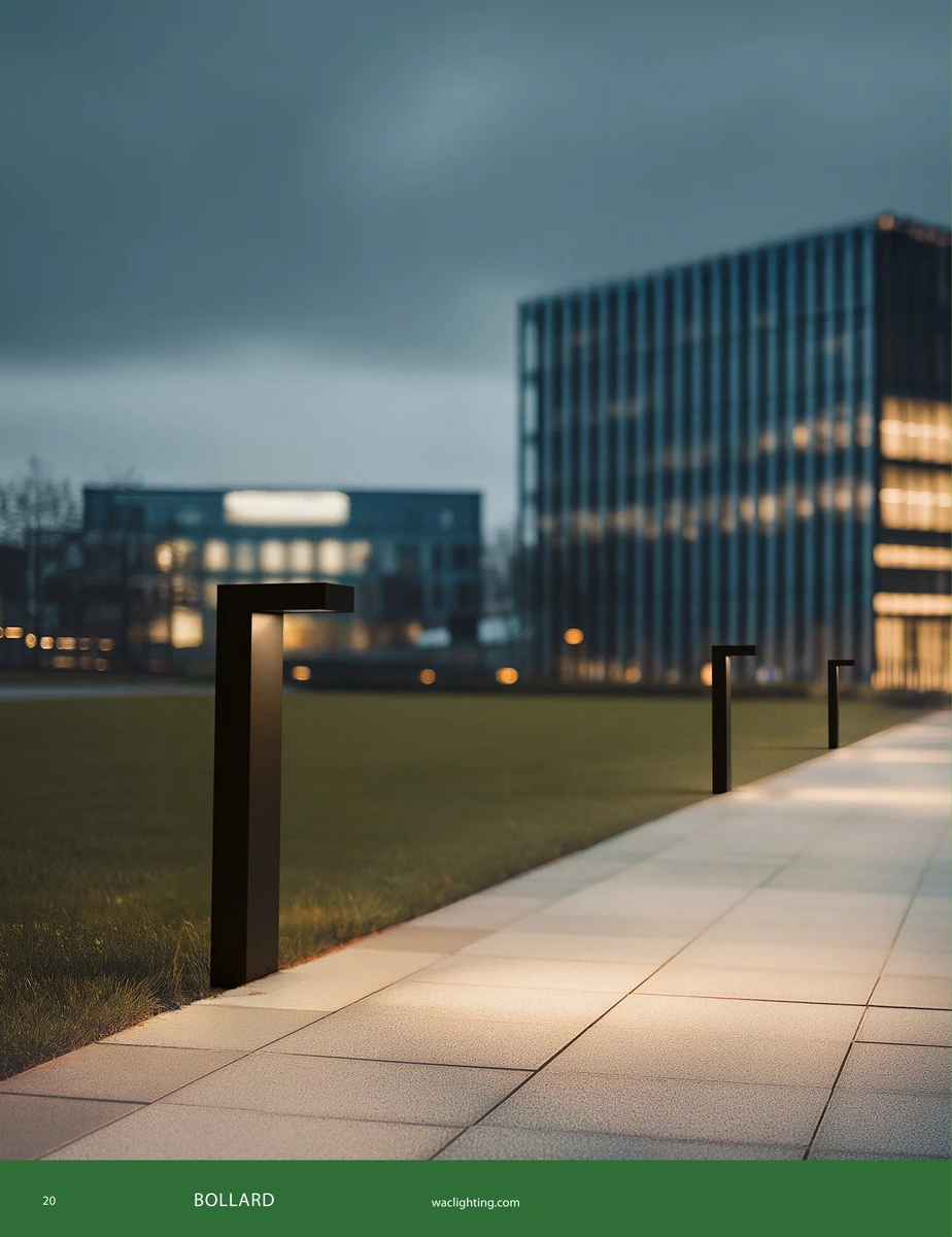 WAC bollard lighting on a path