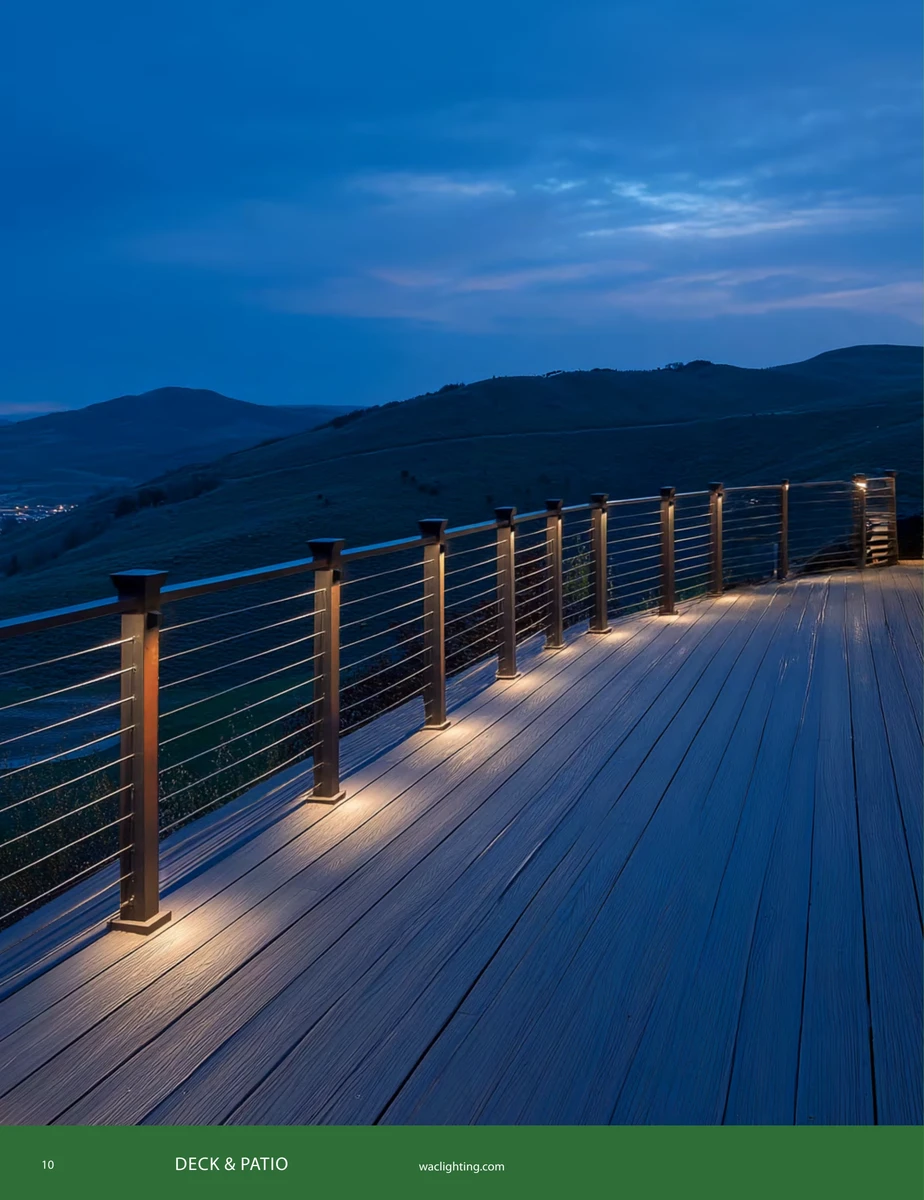 WAC deck and step lighting on stairs and rails